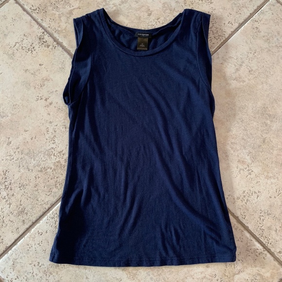Ann Taylor Navy Sleeveless Top XS - Picture 1 of 4